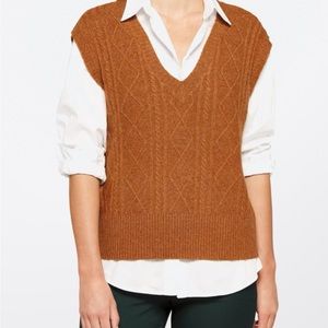 Pinque Miffy V-Neck Sweater Vest- Carmel Color